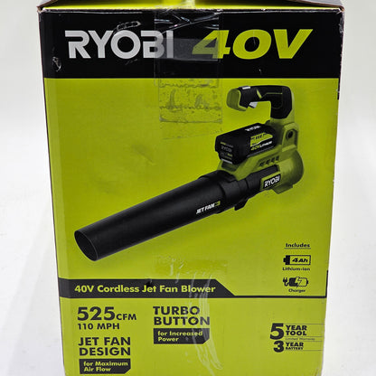 New RYOBI 40V Cordless Jet Fan Blower RY40480