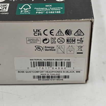 New Bose QuietComfort Over-Ear Noise Cancelling Bluetooth Headphones Black