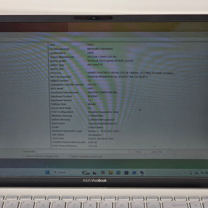 Asus VIVOBOOK S532FA 15.6" i5-10210U 1.6GHz 8GB RAM 512GB SSD