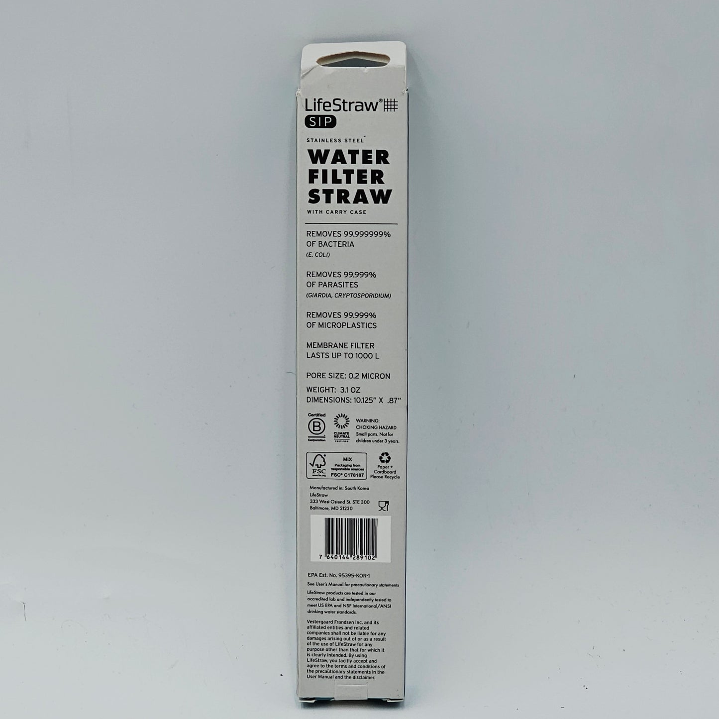 New LifeStraw SIP Water Filter Straw Blue