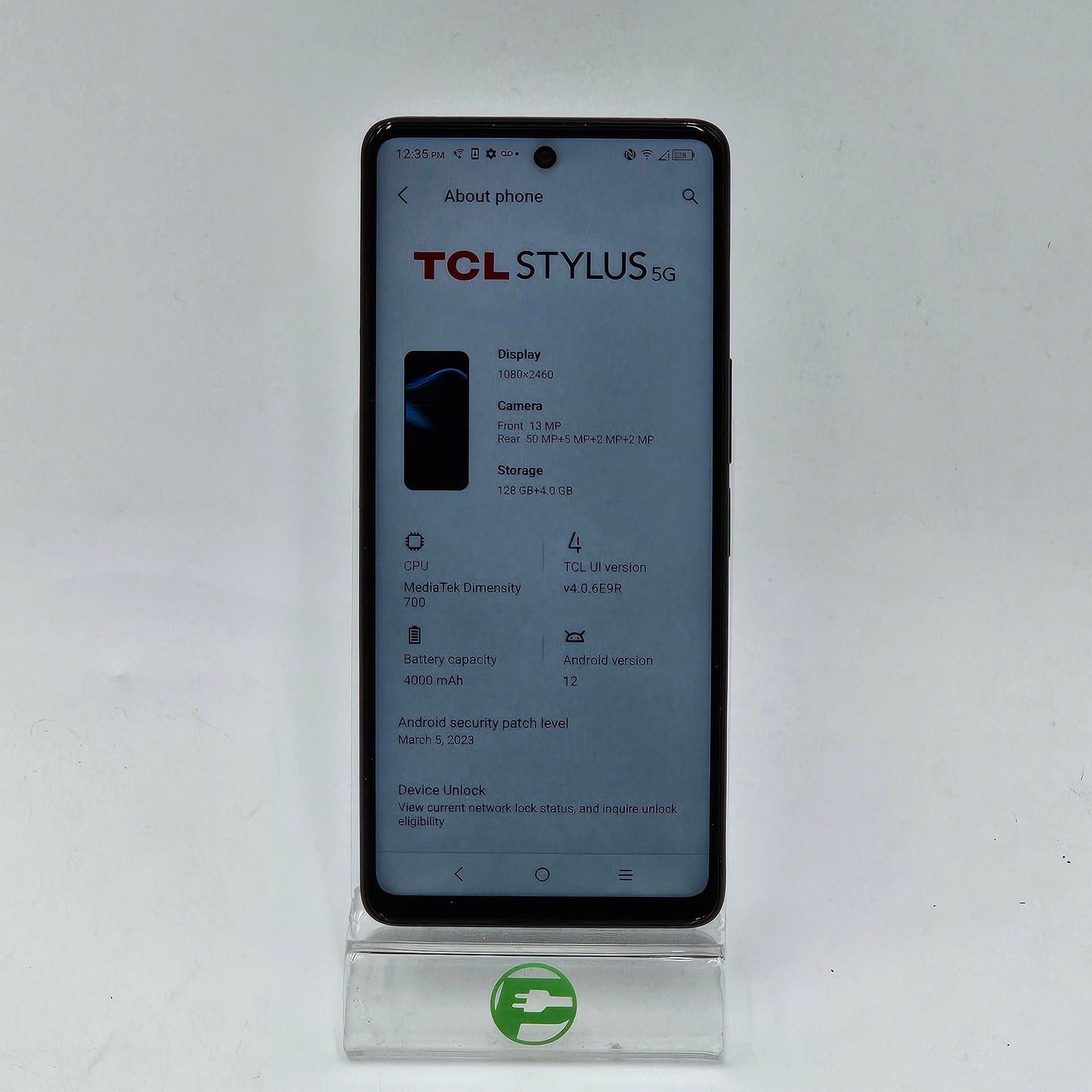Factory Unlocked TCL Stylus 5G 128GB 12 Black T779W