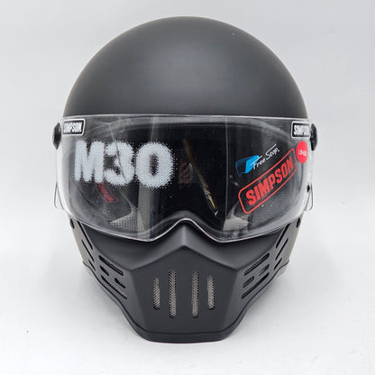 New Simpson Motorcycle Helmet Black M30 LARGE