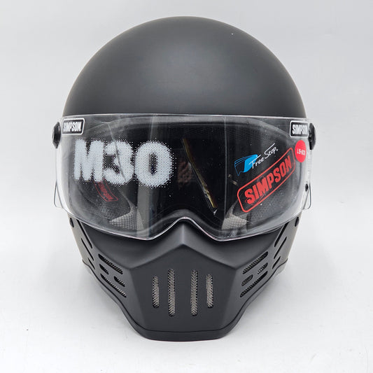 New Simpson Motorcycle Helmet Black M30 LARGE