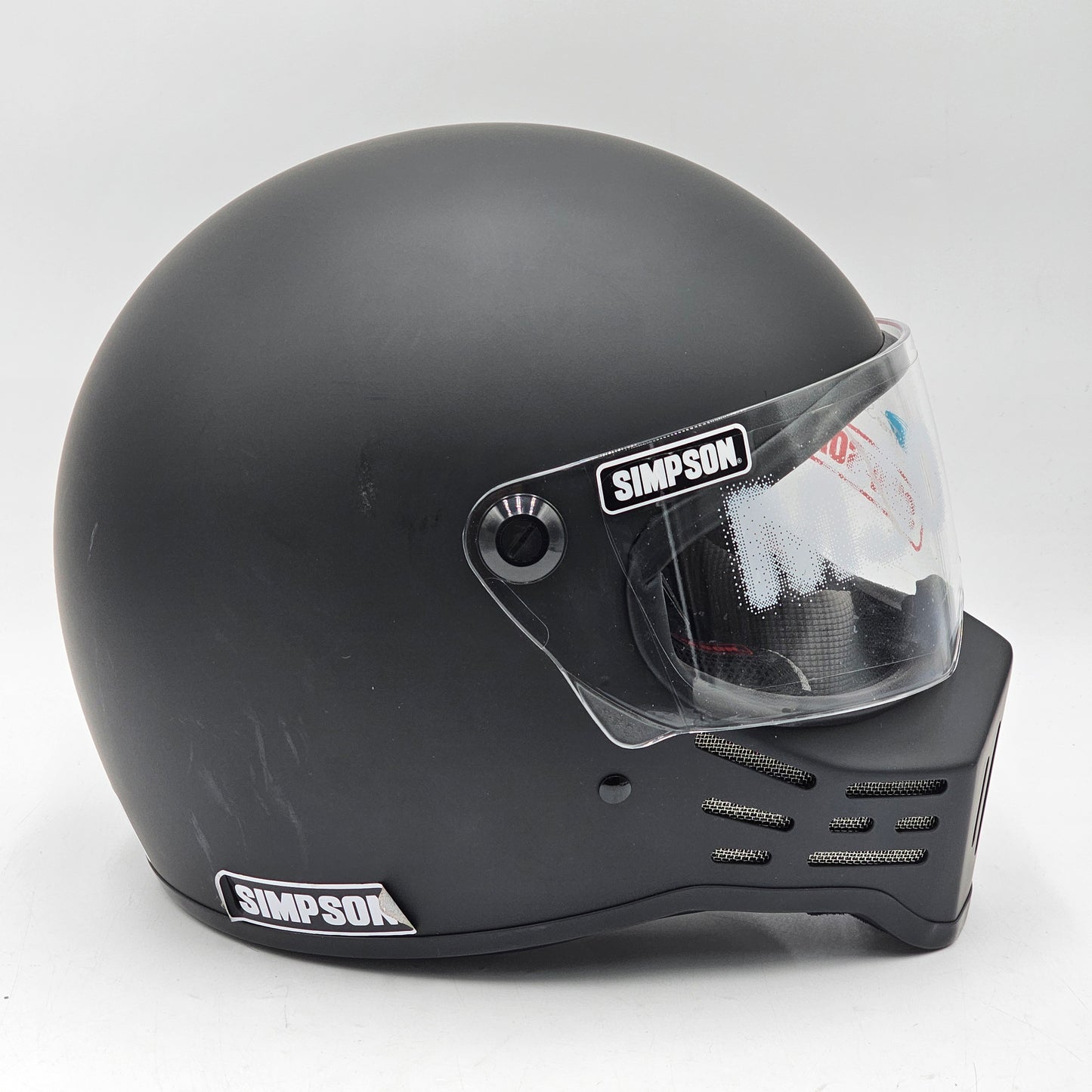New Simpson Motorcycle Helmet Black M30 LARGE
