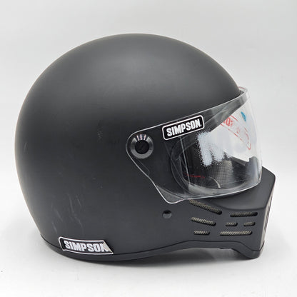 New Simpson Motorcycle Helmet Black M30 LARGE
