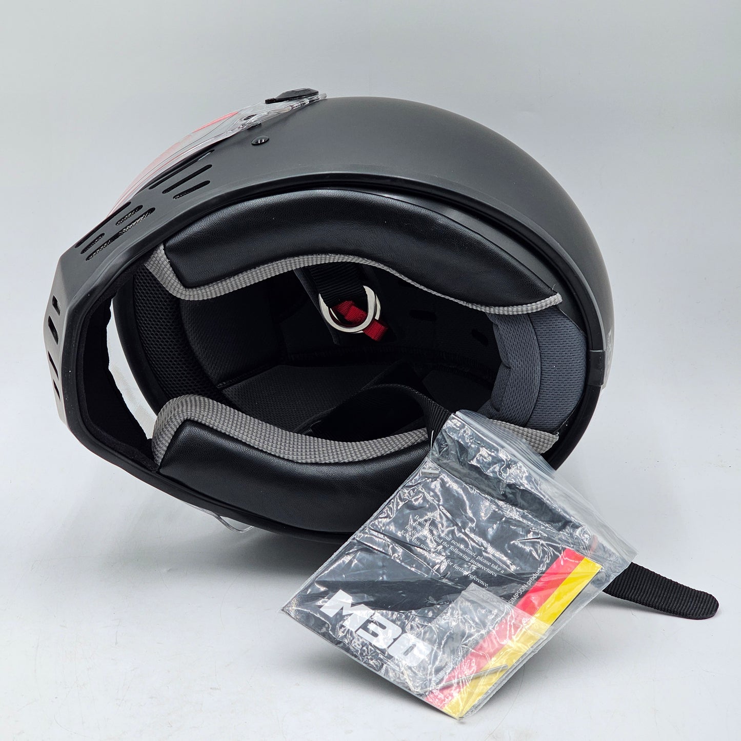 New Simpson Motorcycle Helmet Black M30 LARGE