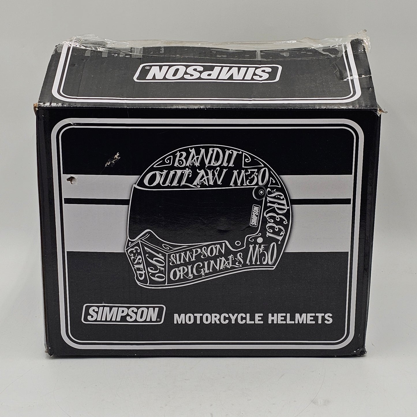 New Simpson Motorcycle Helmet Black M30 LARGE