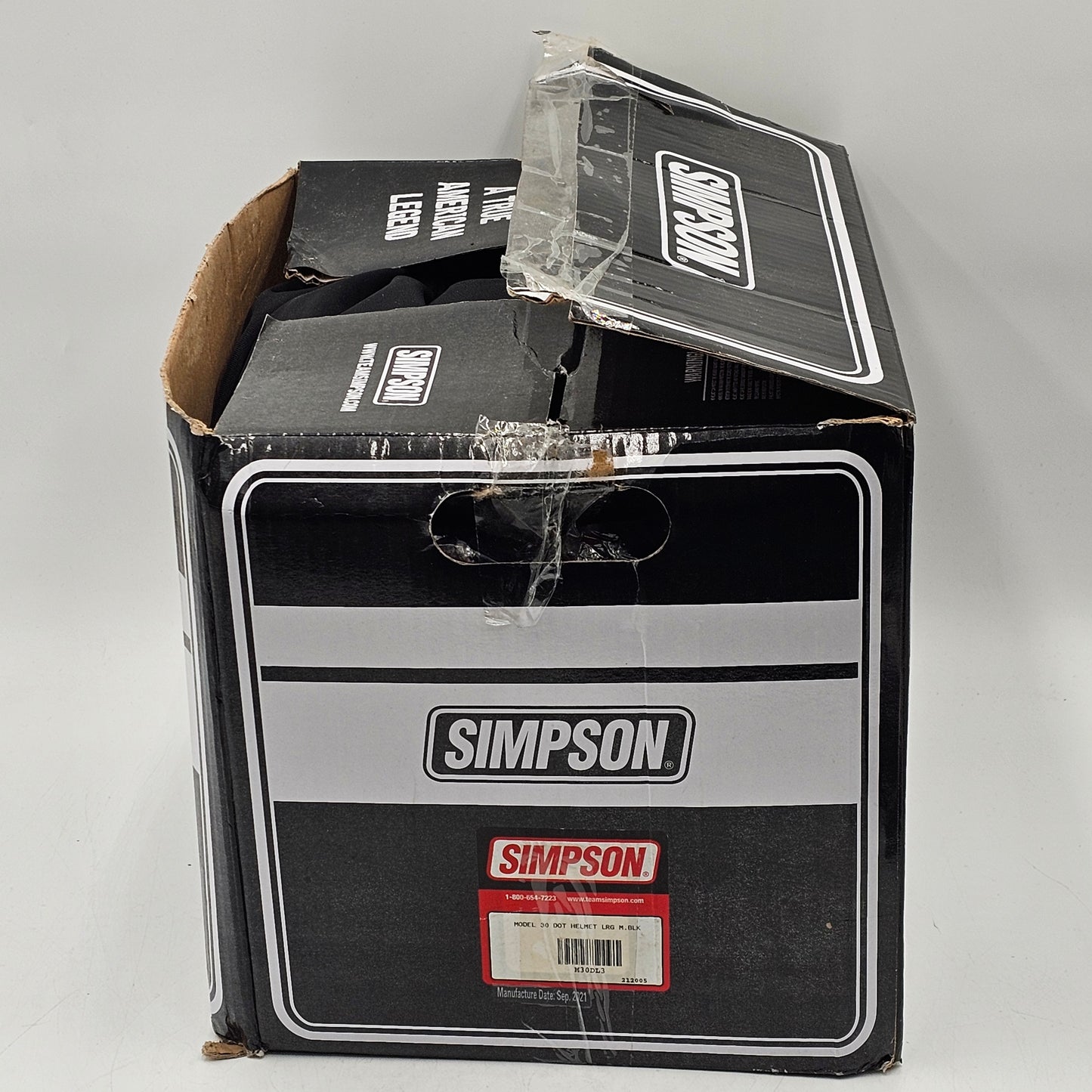 New Simpson Motorcycle Helmet Black M30 LARGE