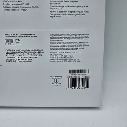 New Logitech Combo Touch Detachable Keyboard Case 920-013280 iPad Pro 13 Inch