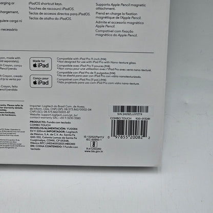 New Logitech Combo Touch Detachable Keyboard Case 920-013281 iPad Pro 11"