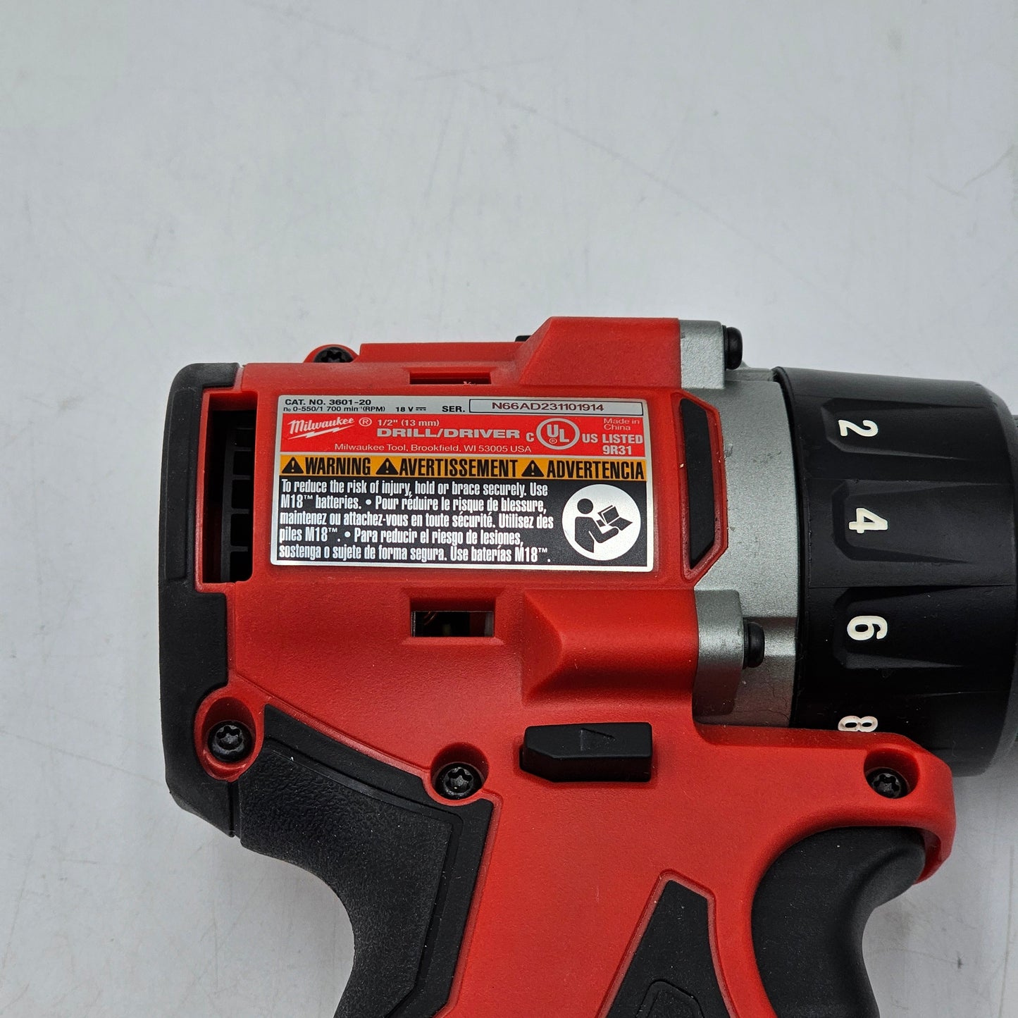 Milwaukee M18 3601-20 Drill/Driver M18 18V 1/2" Drill Driver Tool Kit