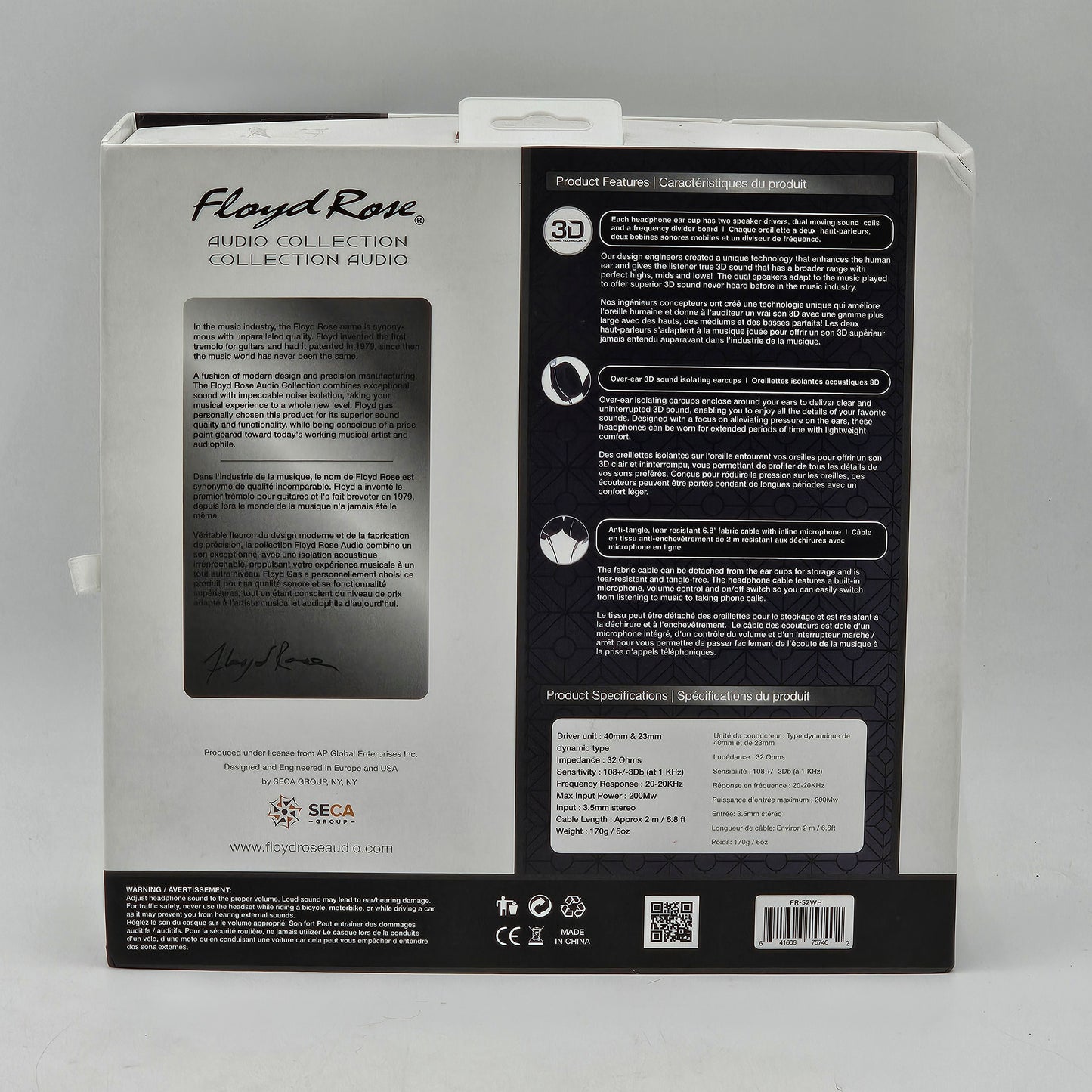 Floyd Rose Headphones Built In Microphone FR-52WH