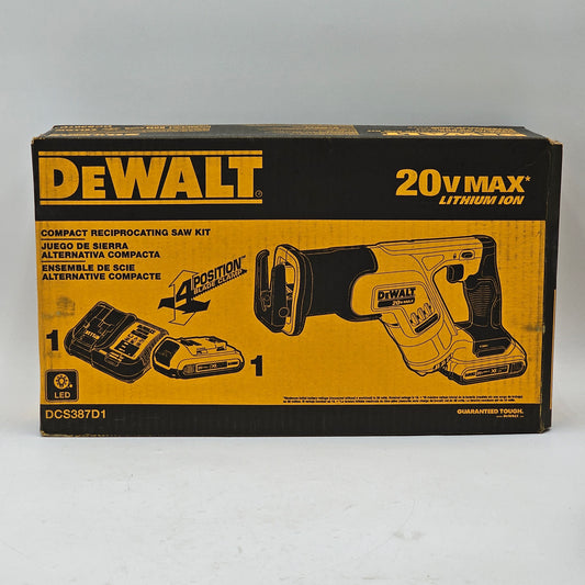 New DEWALT Max Compact Cordless Reciprocating Saw Kit DCS387D1