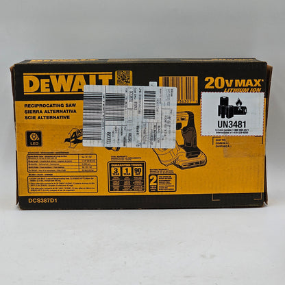 New DEWALT Max Compact Cordless Reciprocating Saw Kit DCS387D1