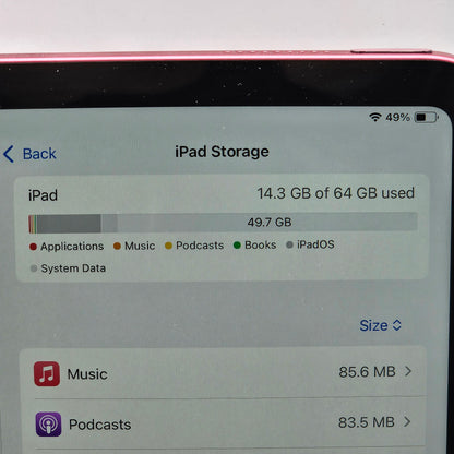 WiFi Only Apple iPad 10th Gen 64GB Pink MPQ33LL/A