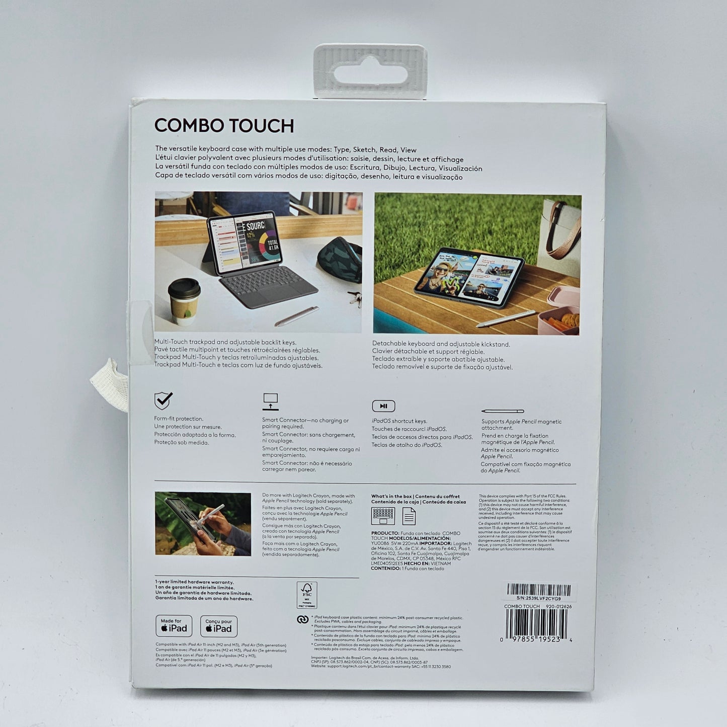 New Logitech Combo Touch iPad Air 11-inch  M2 & M3 920-012626