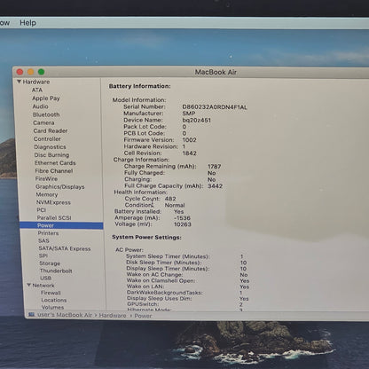 2020 Apple MacBook Air 13.3" i3 1.1GHz 8GB RAM 256GB SSD Silver