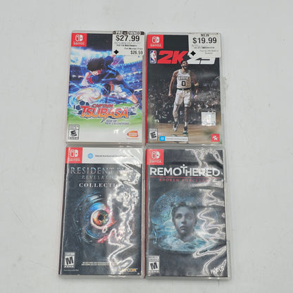 4 Lot Nintendo Switch Video Games Resident Evil Remothered NBA2K25 Tsubasa