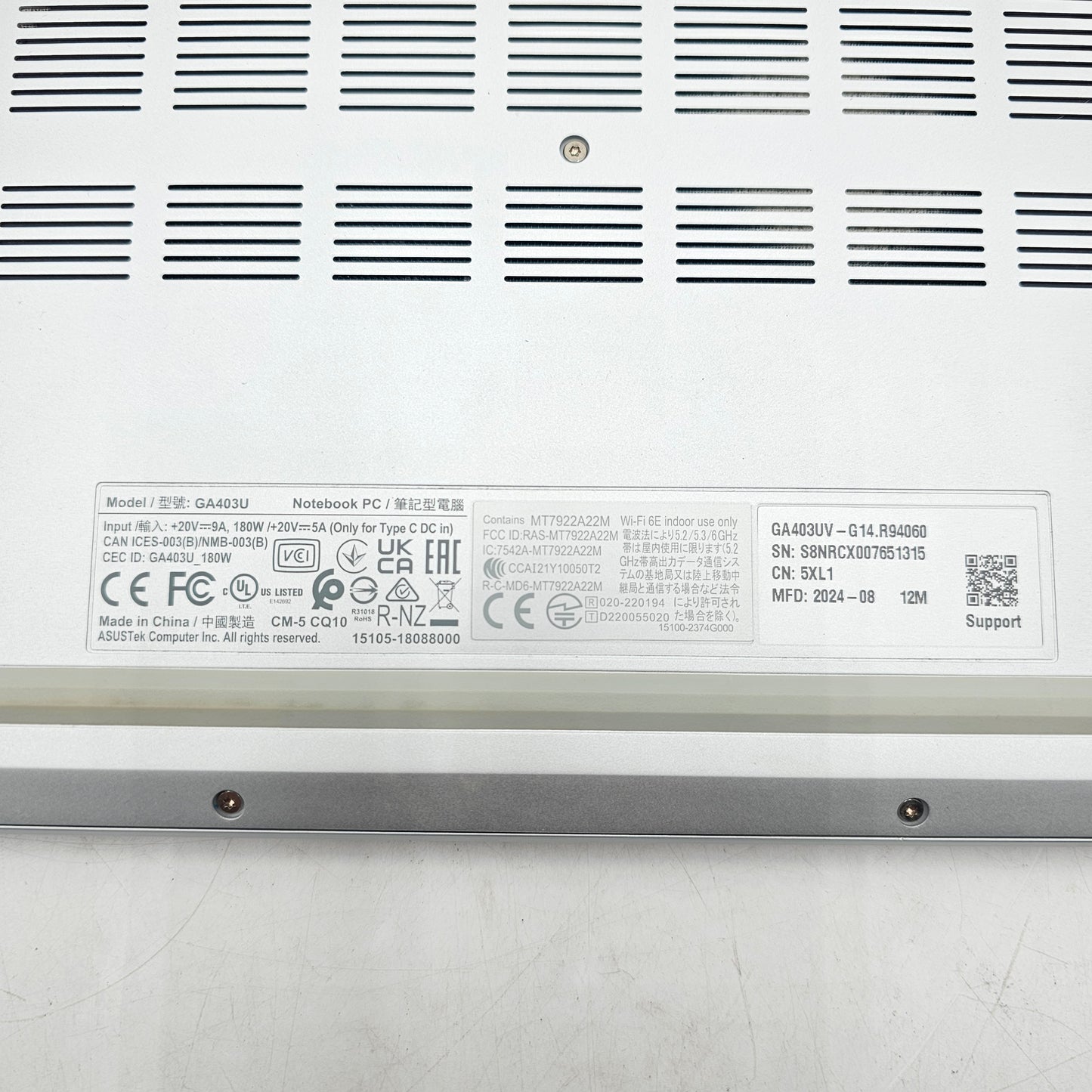 Asus ROG Zephyrus G14 GA403U 14" RYZEN 8945HS 4.0GHz 16GB RAM 1TB SSD RTX 4060