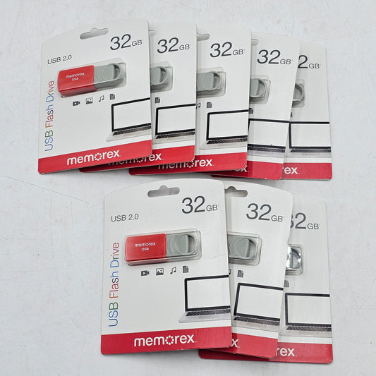 New Memorex 32GB Lot of 8 USB Flash Drive