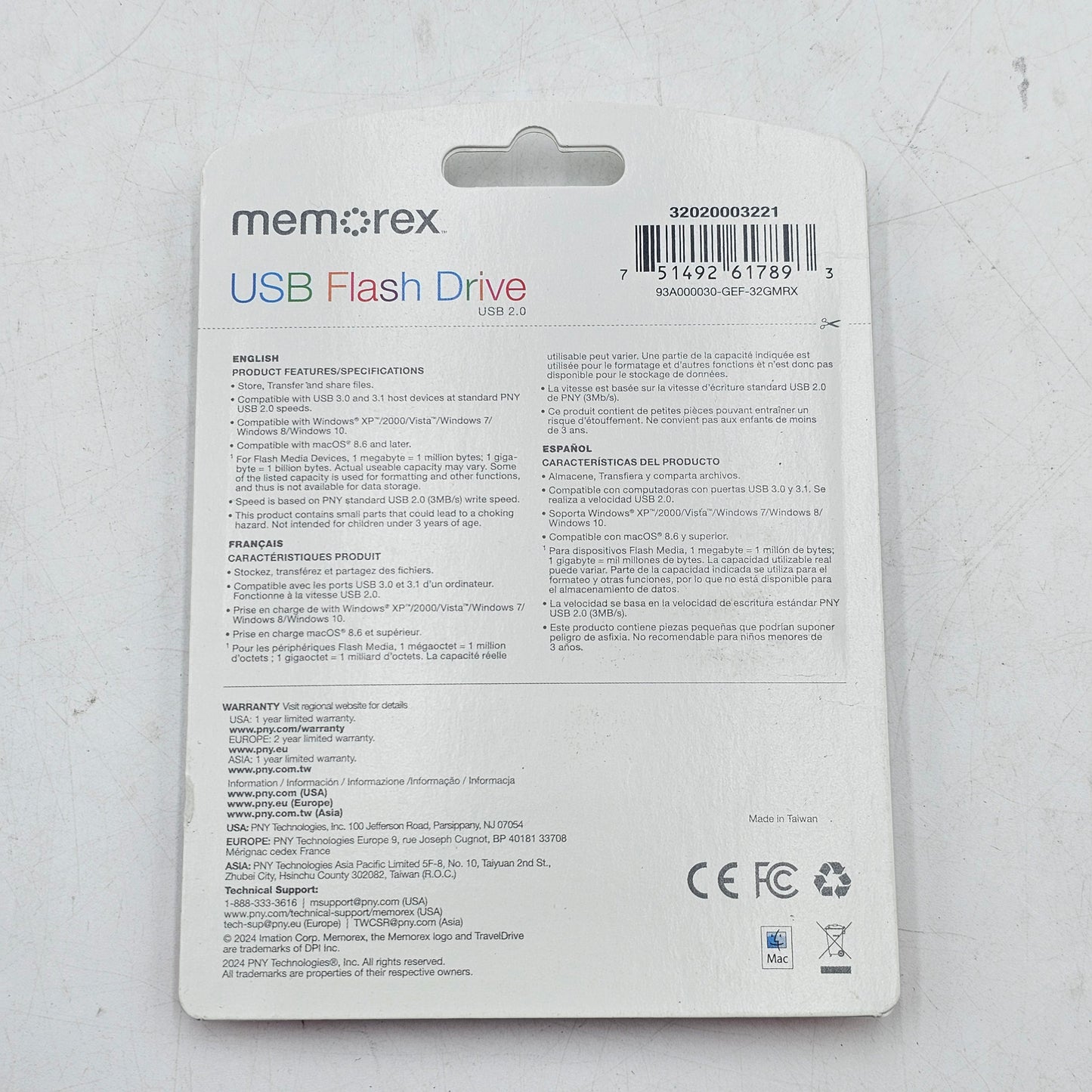 New Memorex 32GB Lot of 8 USB Flash Drive