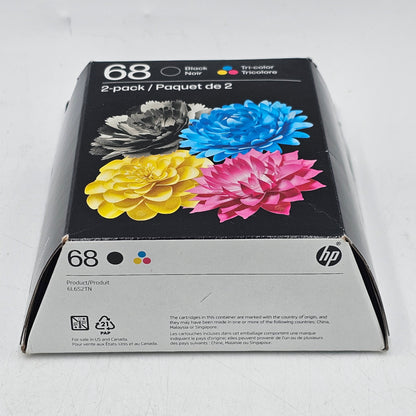 New HP 68 2-PACK Black/Tri-color  Ink Cartridge 6L6S2TN