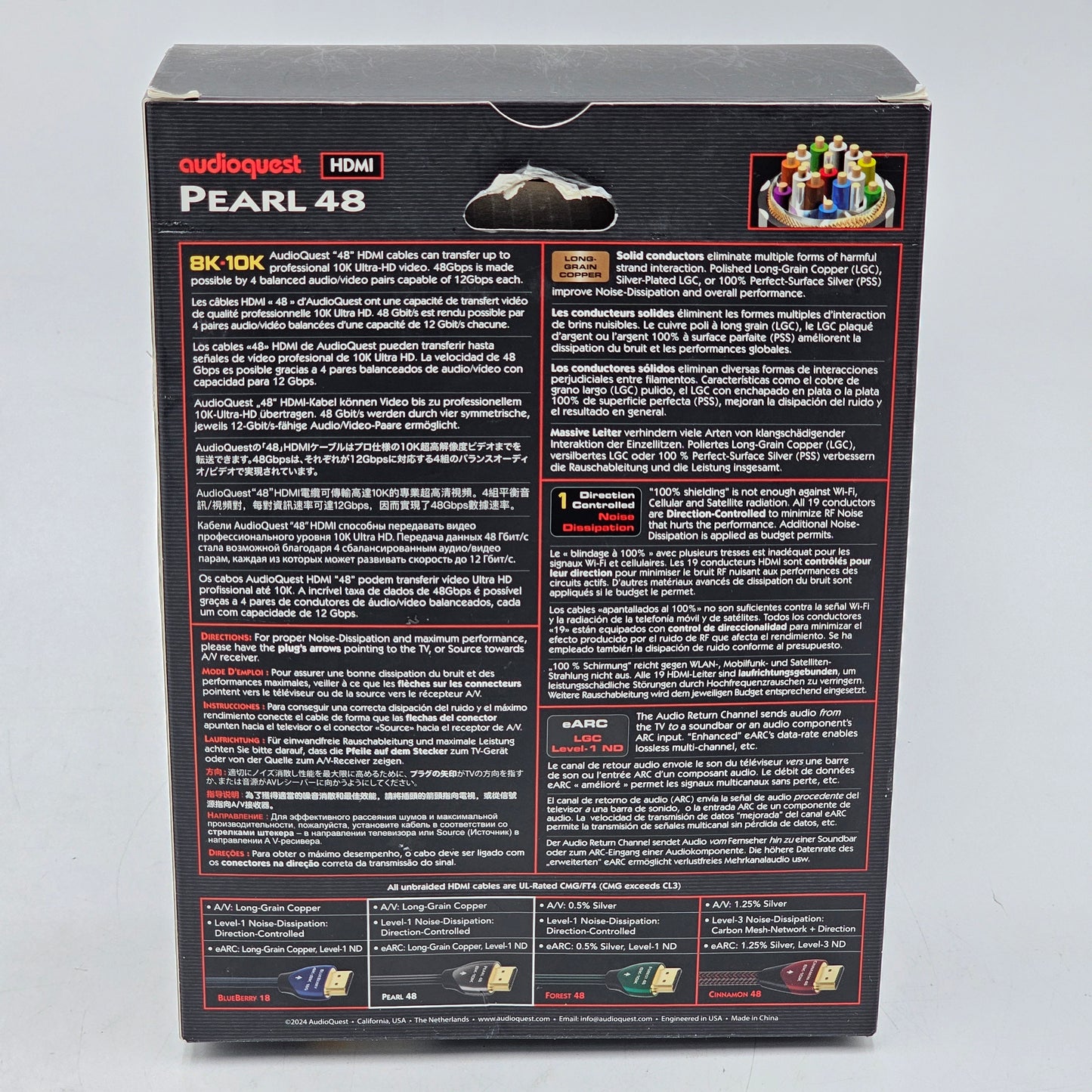 New AudioQuest Pearl 48 8K-10K 48Gbps Ultra High Speed HDMI Cable - 16.4 ft. (5m)