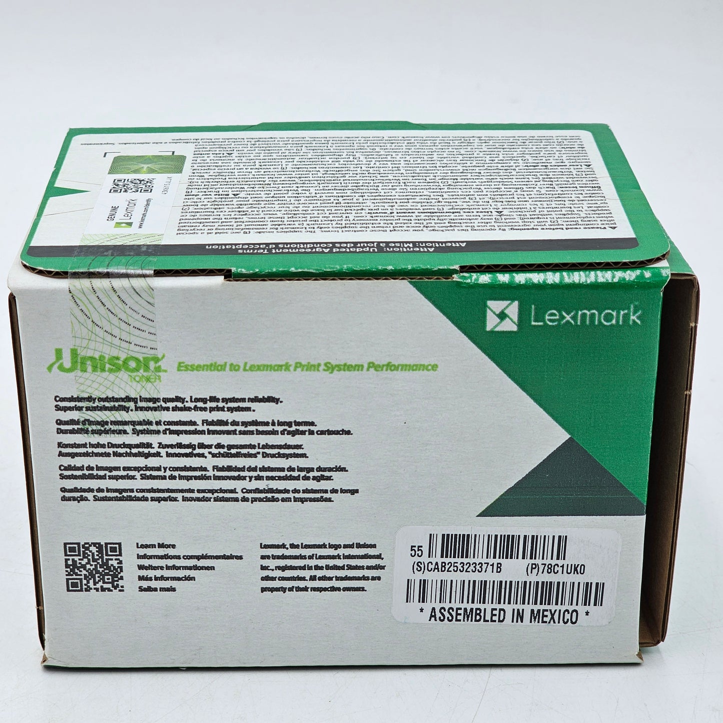 New Lexmark 78C1UK0 Black Toner Cartridge Ultra High Yield