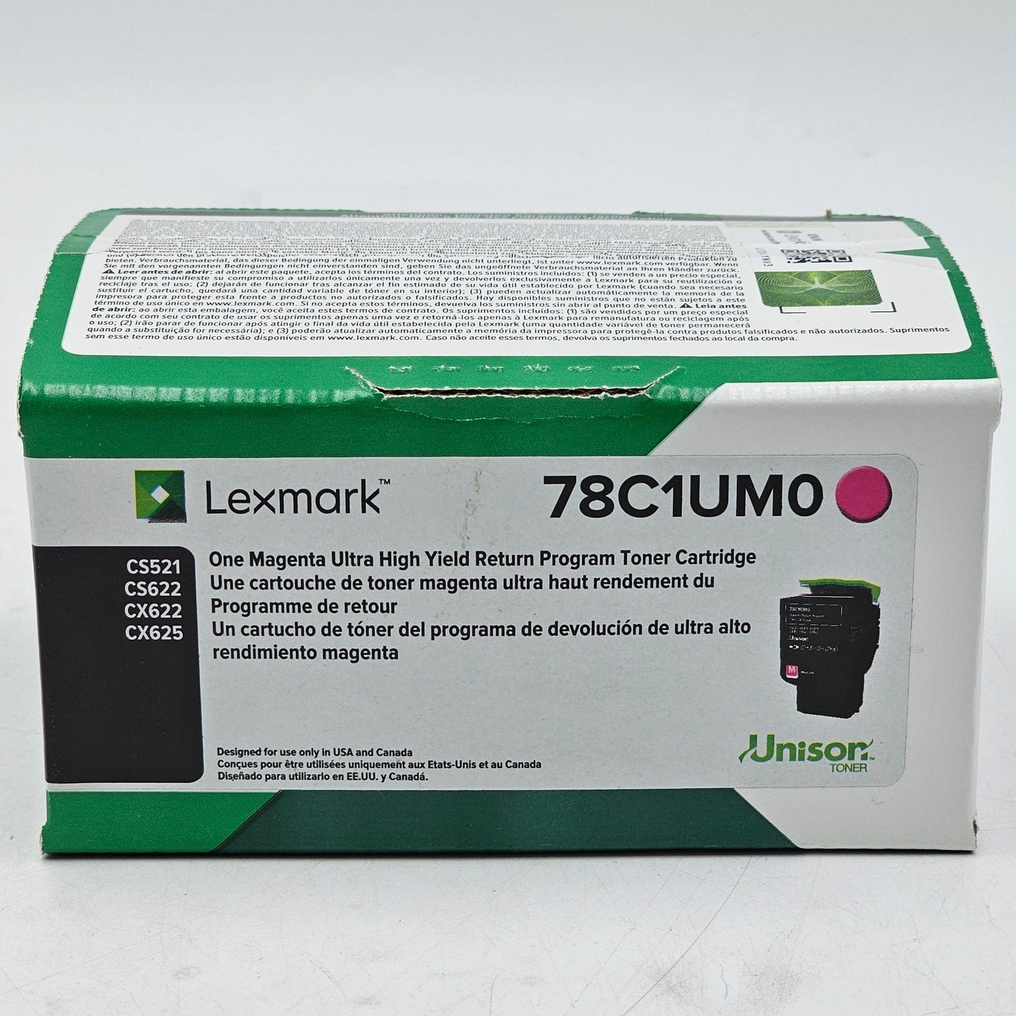 New Lexmark 78C1UM0 Magenta Toner Return Program Cartridge Ultra High Yield