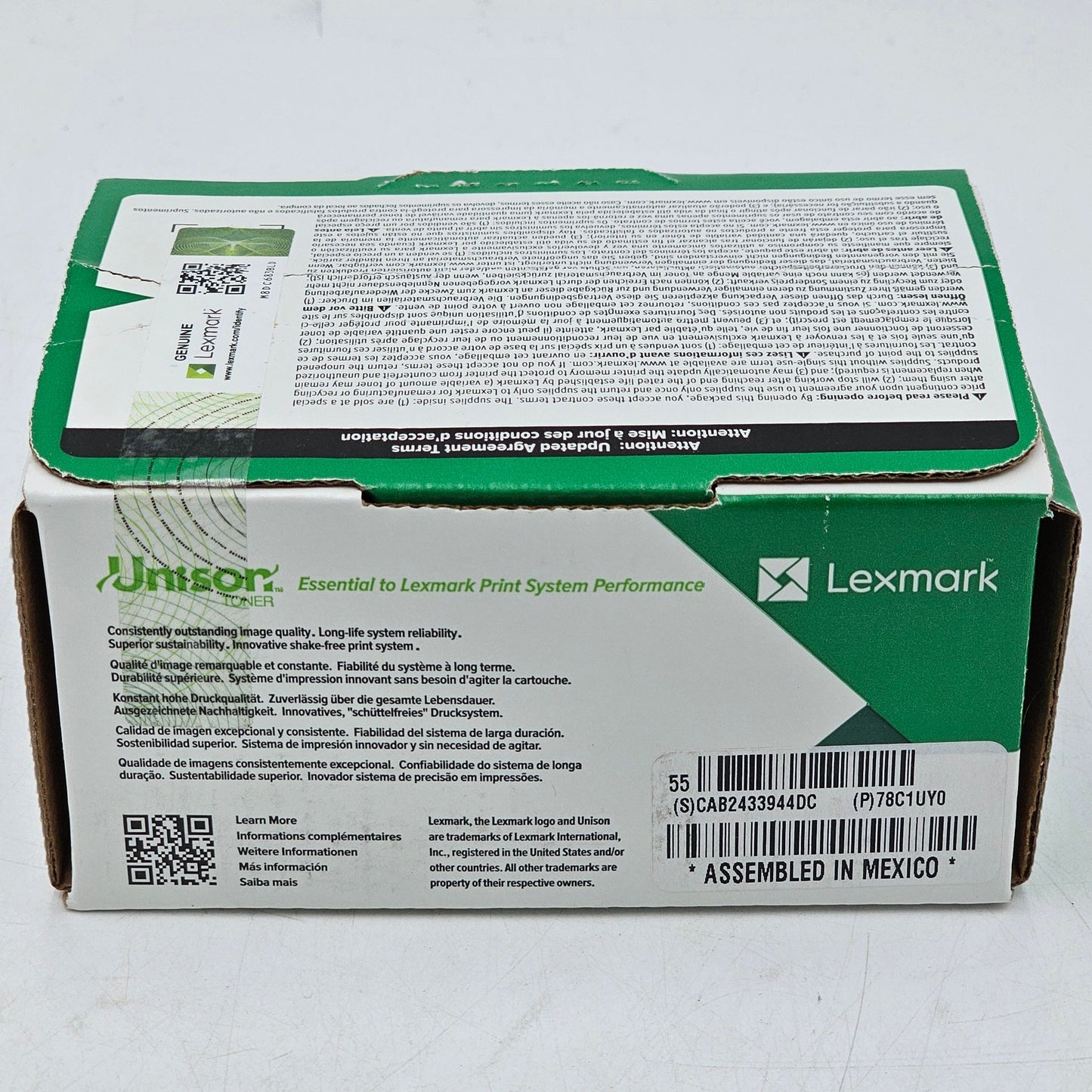 New Lexmark 78C1UY0 Yellow Toner Cartridge