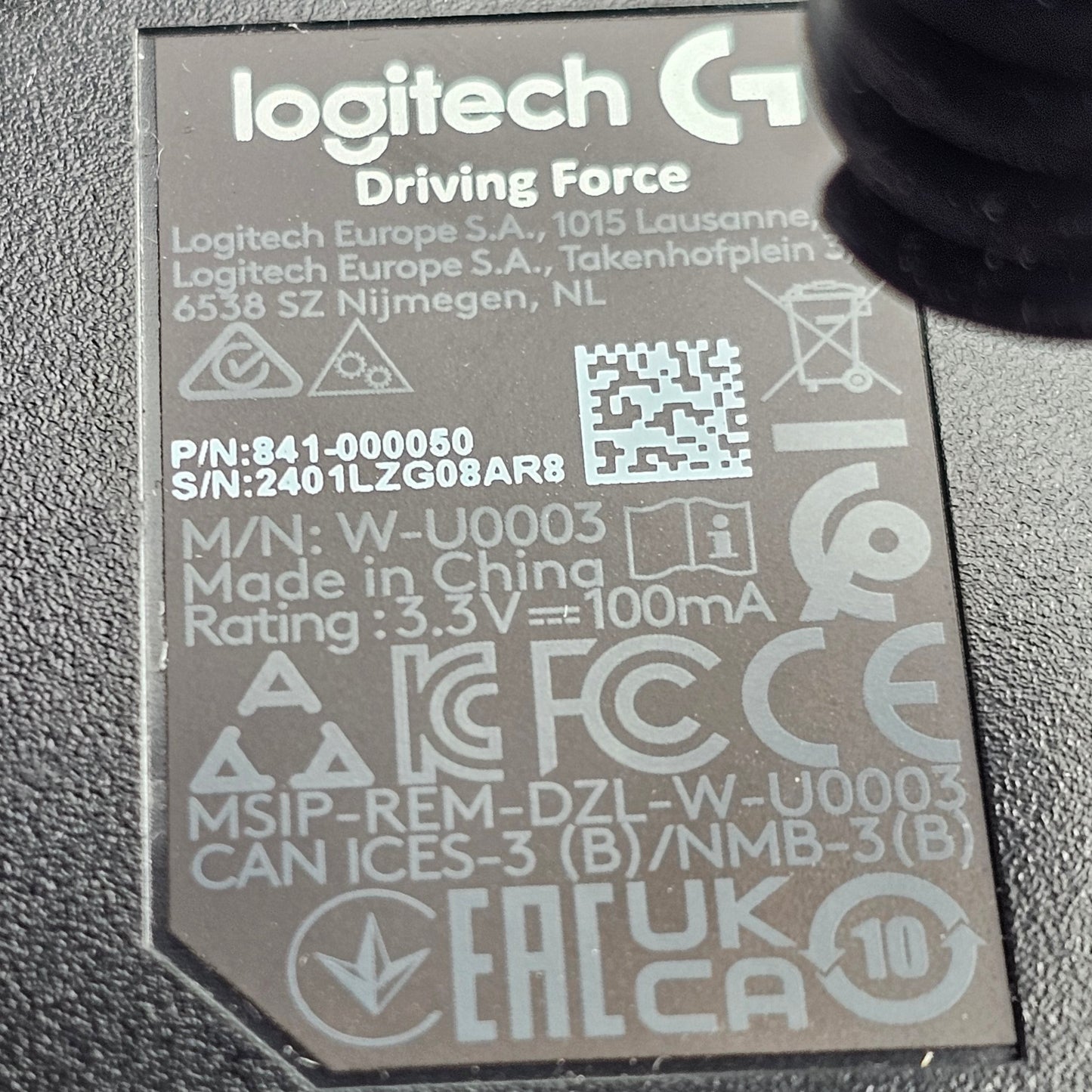 LOGITECH G923 STEERING WHEEL AND PEDALS GEARSTICK 941-000147