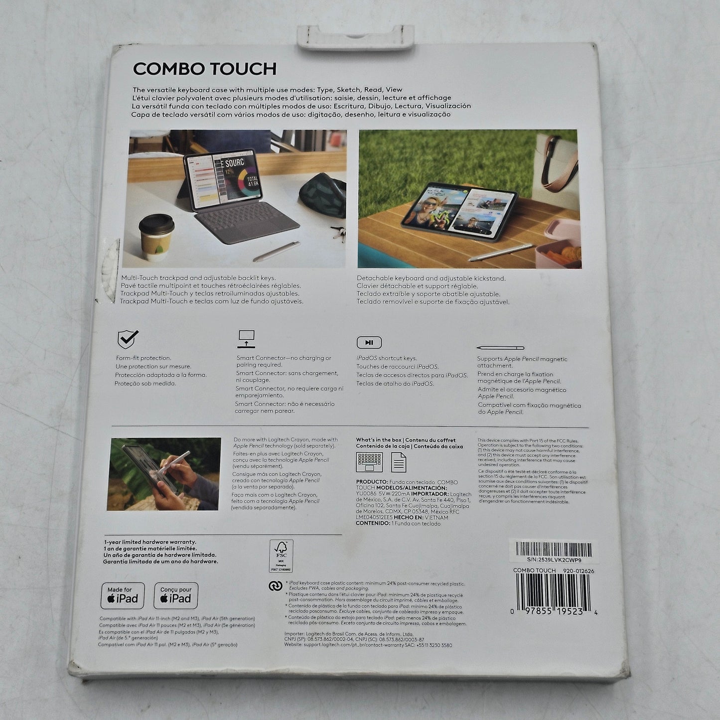 LOGITECH Logitech Combo Touch iPad Air 11-inch Latest Model M2 & M3