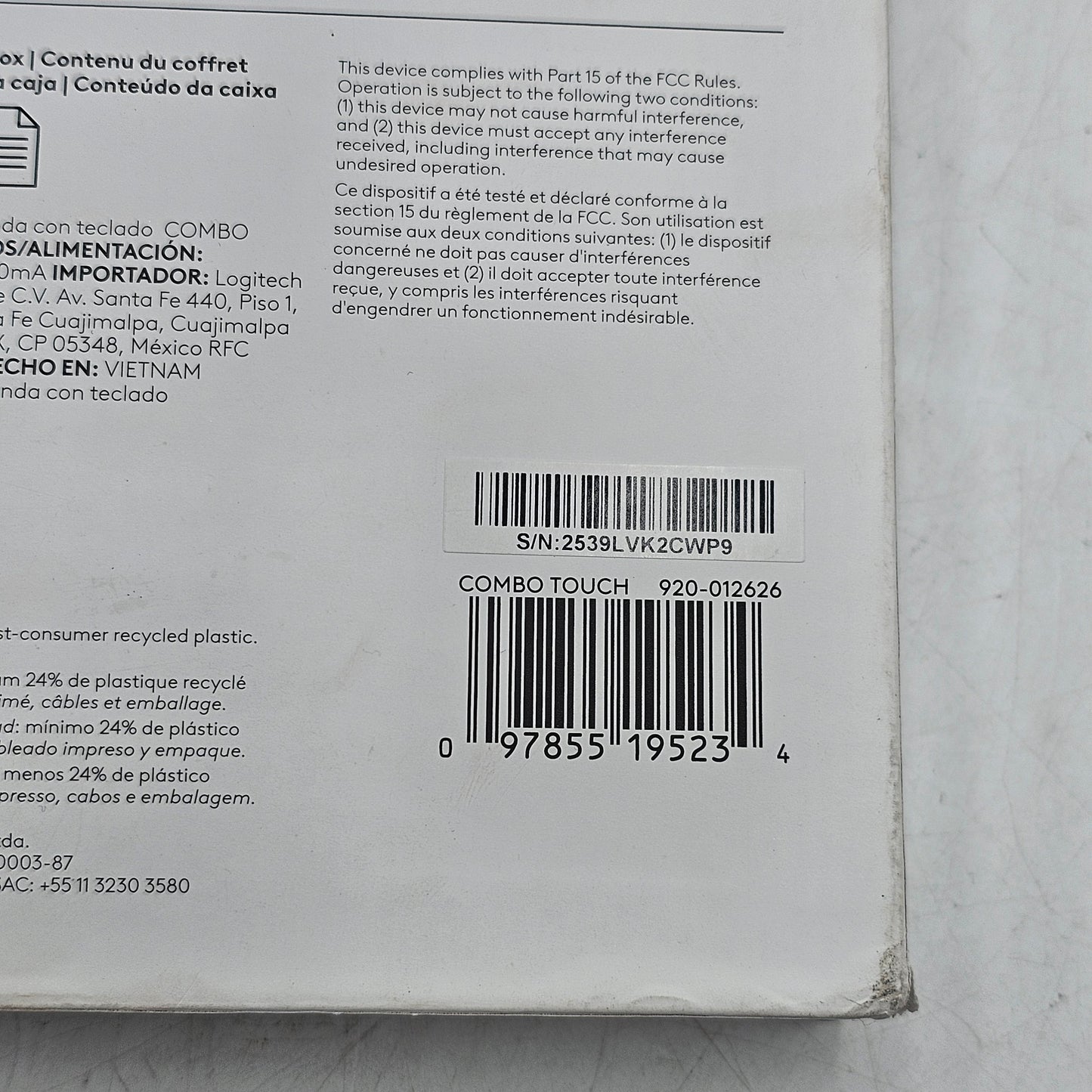 LOGITECH Logitech Combo Touch iPad Air 11-inch Latest Model M2 & M3