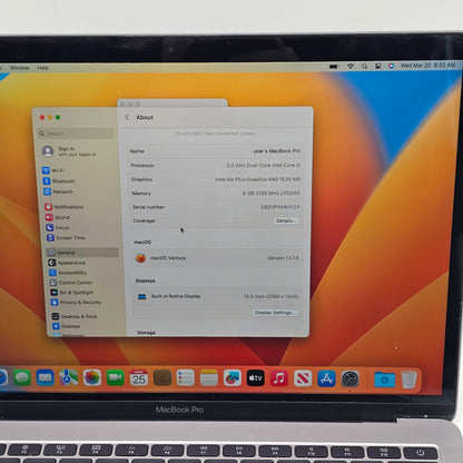 2017 Apple MacBook Pro i5 13.3" 256GB SSD A1708 Space Gray