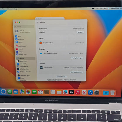 2017 Apple MacBook Pro i5 13.3" 256GB SSD A1708 Space Gray