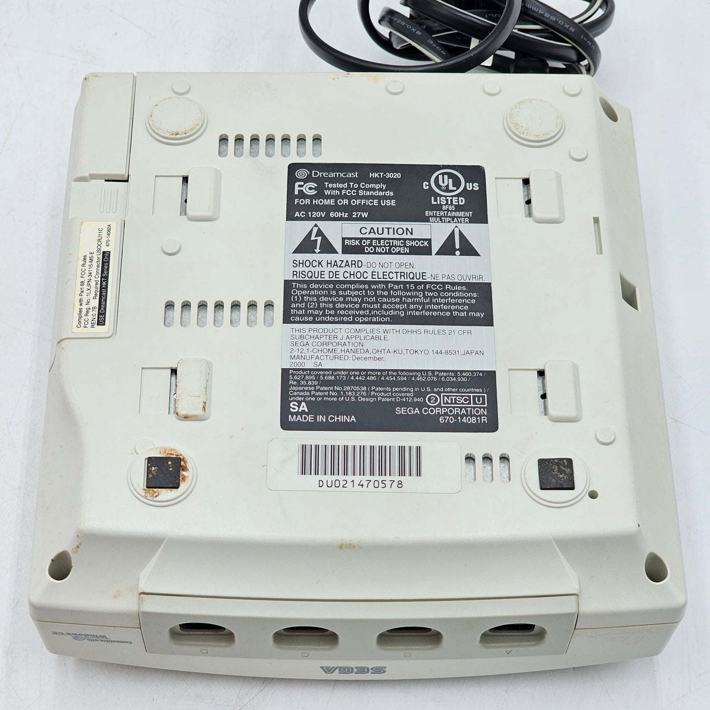 Sega Dreamcast Video Game Console White HKT-3020