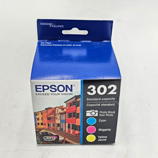 New Epson 302 Standard Capacity Ink Cyan Magenta Yellow