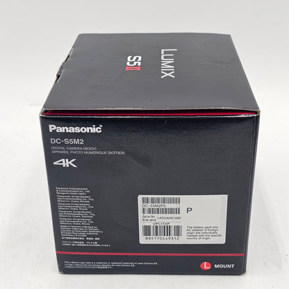New Panasonic Lumix S5 II DC-S5M2P9 24.2MP L-Mount 4K Digital Camera Body Only
