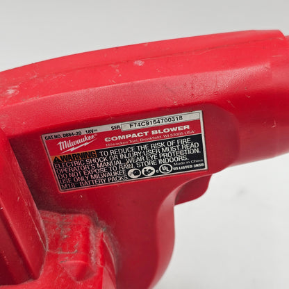 Milwaukee 0884-20 M18 18V Compact Blower