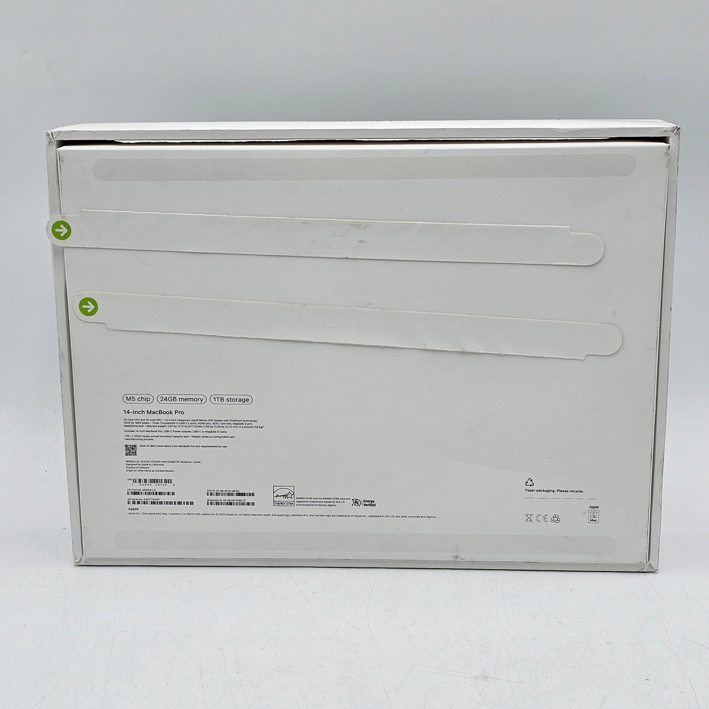 2025 Apple MacBook Pro 14" M5 10C GPU 4.6GHz 24GB RAM 1TB SSD MDE64LL/A