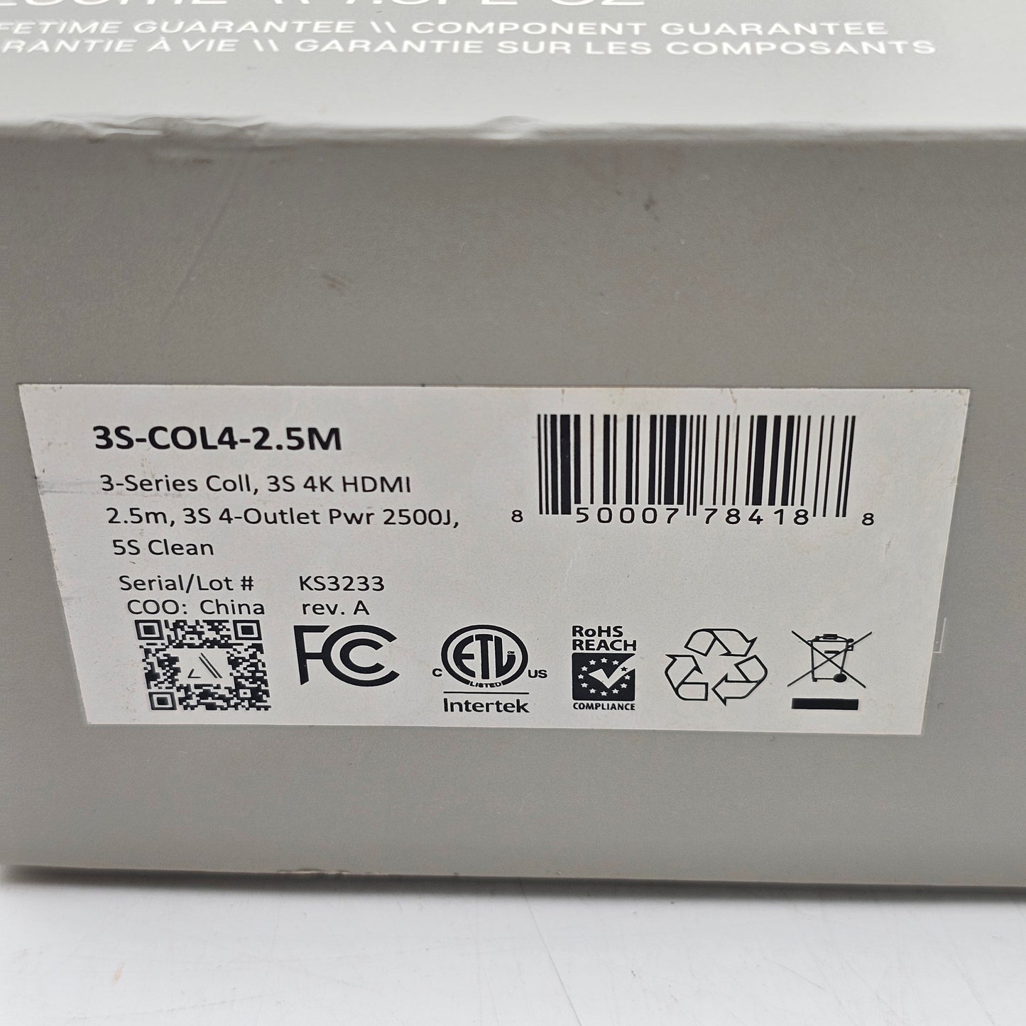 New AUSTERE 3S-COL4-2.5M Power 4-Outlet III Series Collection