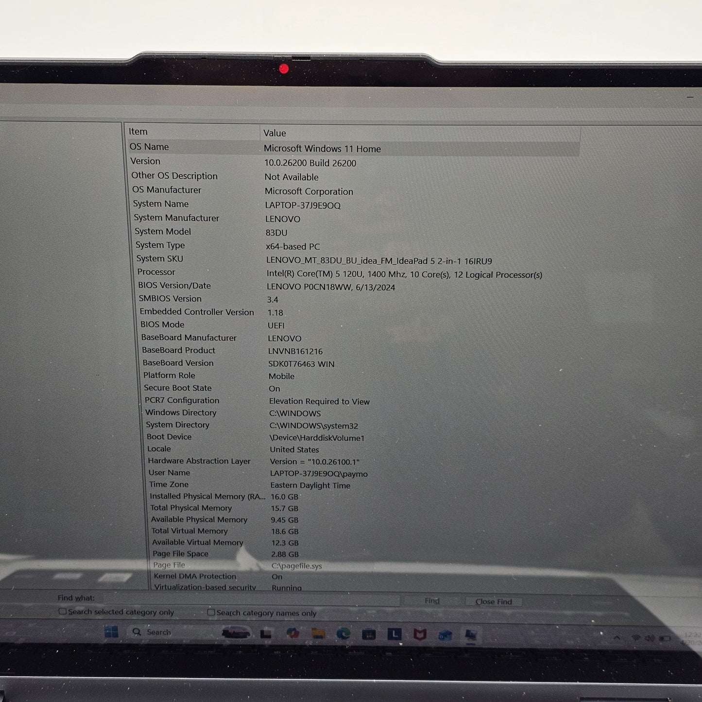 Lenovo IdeaPad 5 2-in-1 16IRU9 16" i5-120U 1.6GHz 16GB RAM 512GB SSD