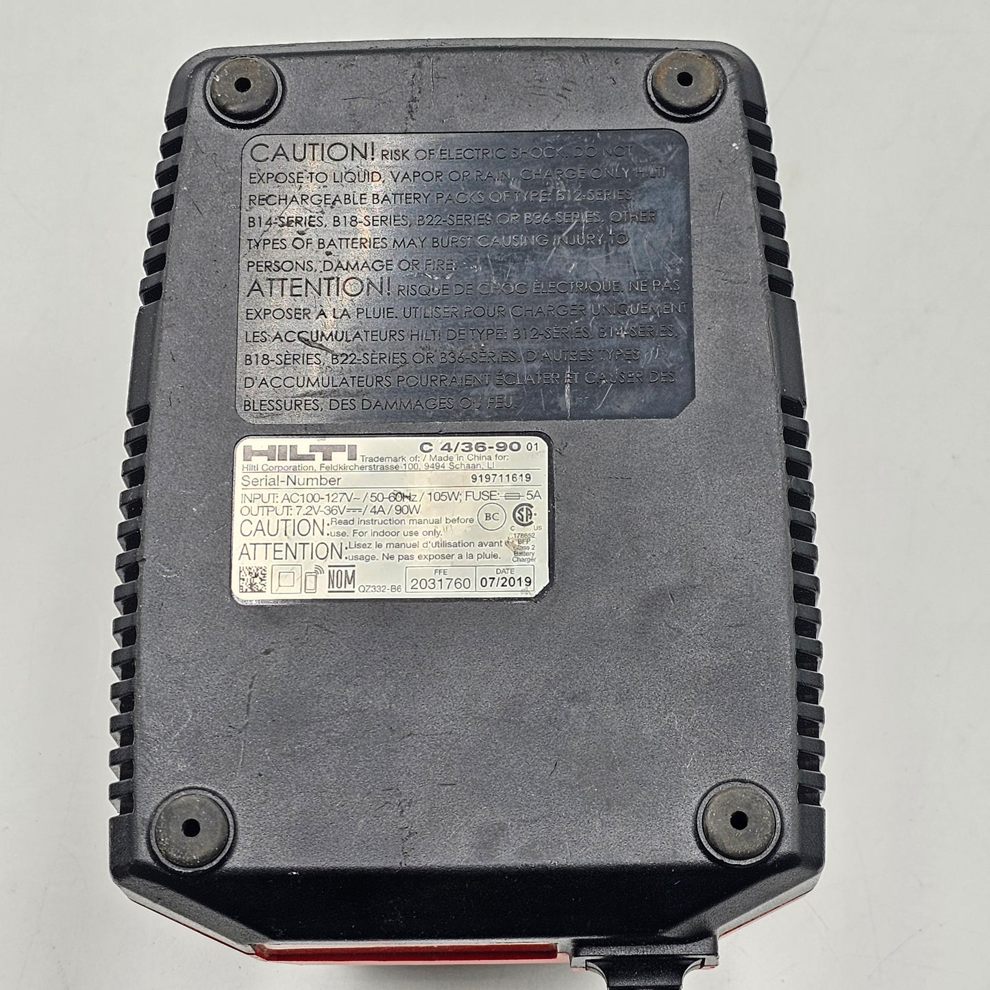 Hilti C 4/36-90 36V Battery Charger with Battery