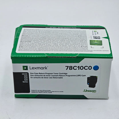 New Lexmark 78C10C0 Cyan Toner Cartridge