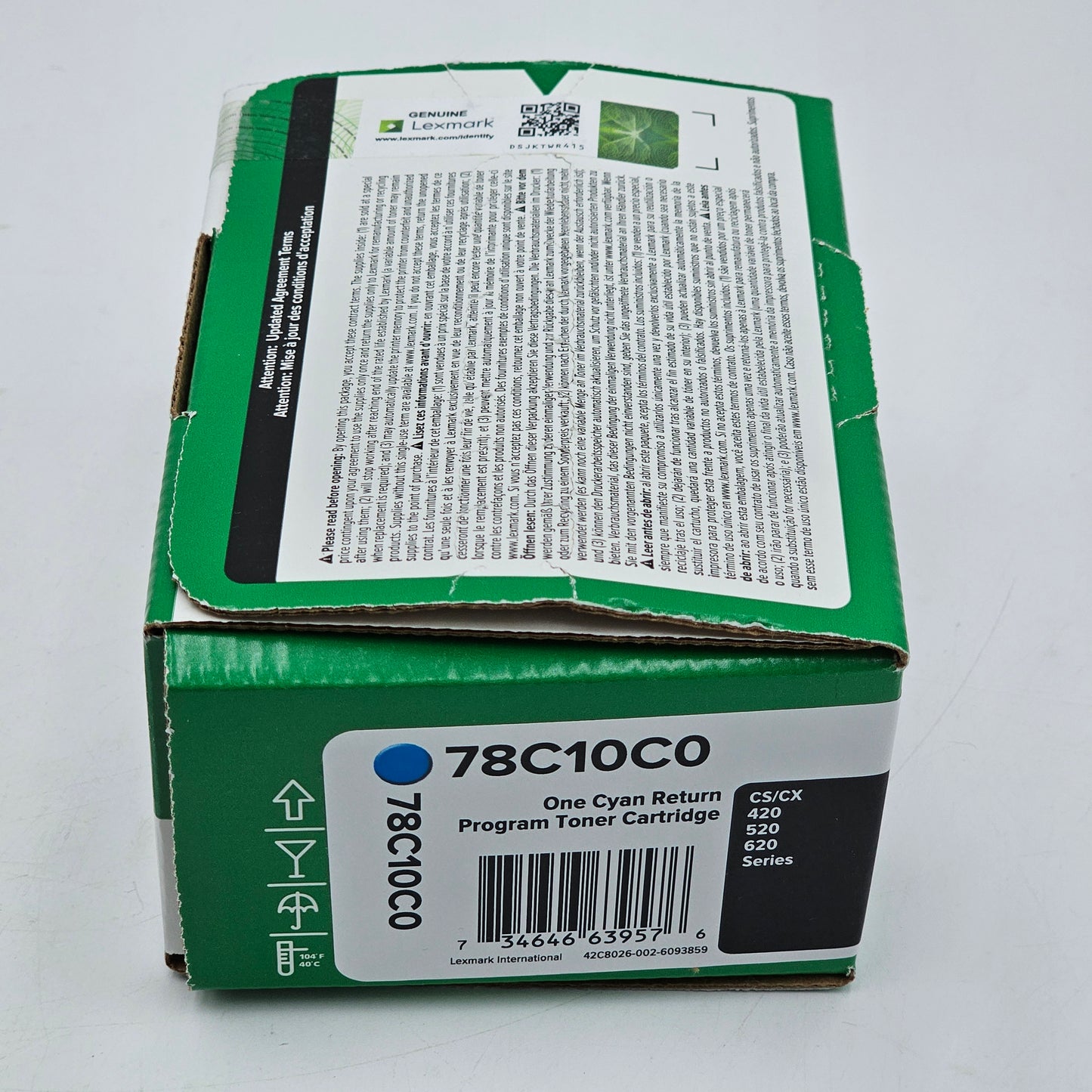 New Lexmark 78C10C0 Cyan Toner Cartridge