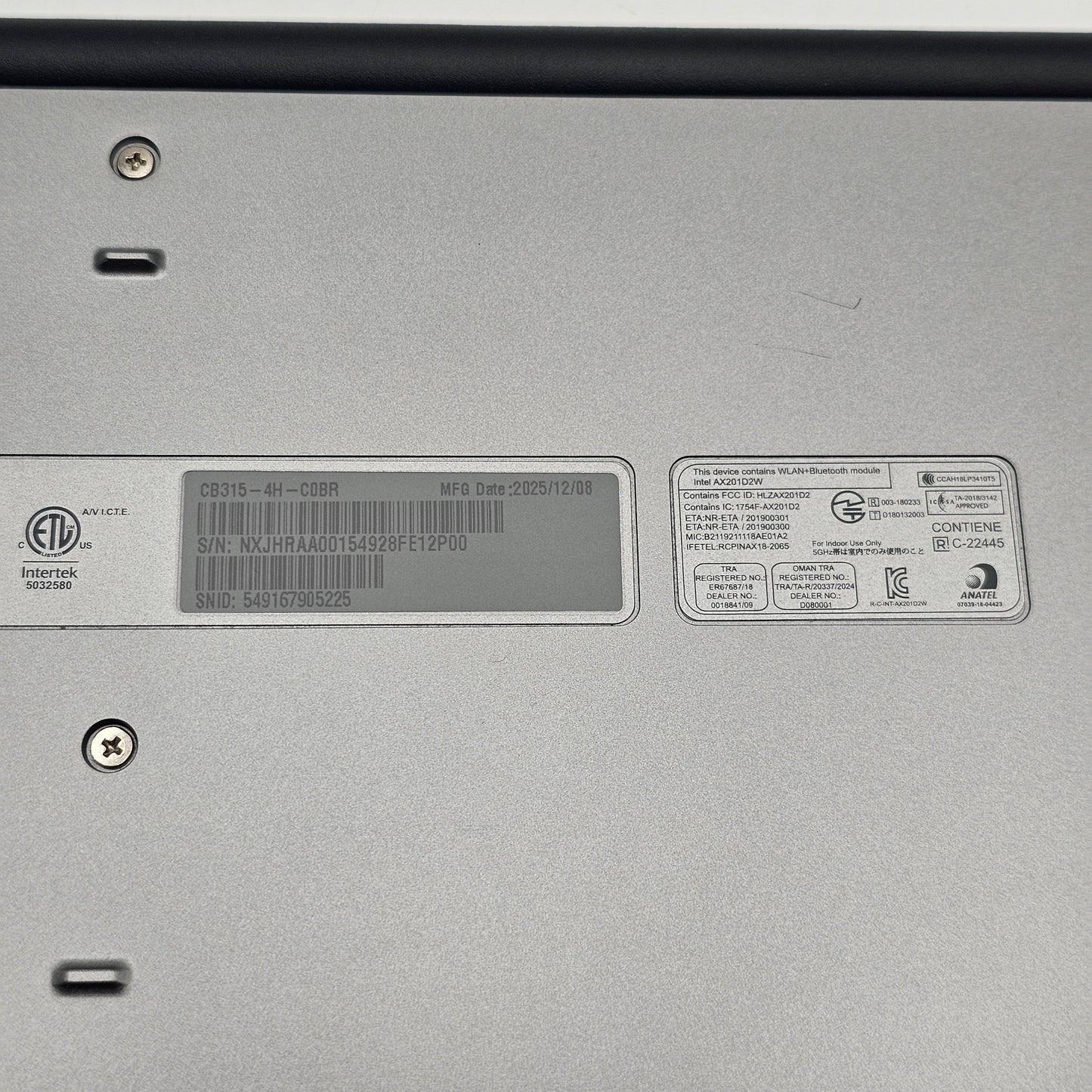 Acer Chromebook 315 N21Q9 15.6" Celeron N4500 1.1GHz 4GB RAM 64GB SSD