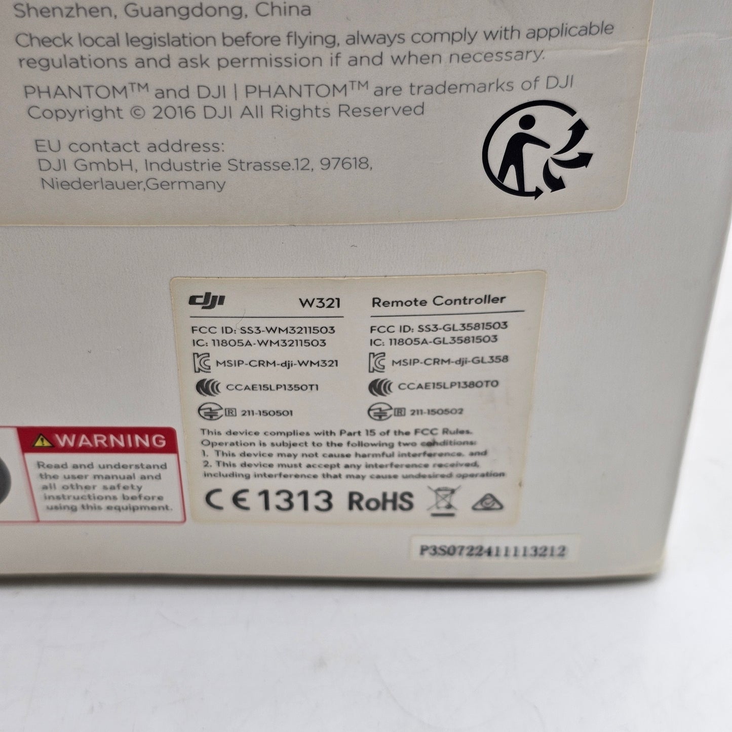 DJI Phantom Standard Camera Drone W321