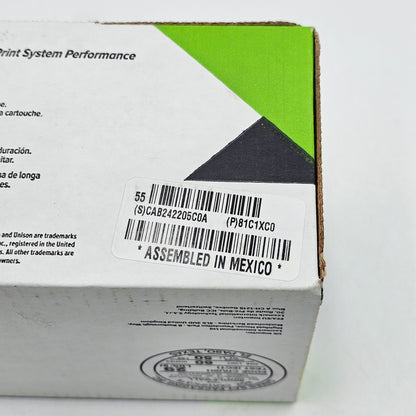 New Lexmark 81c1xk0 Cyan Toner Cartridge