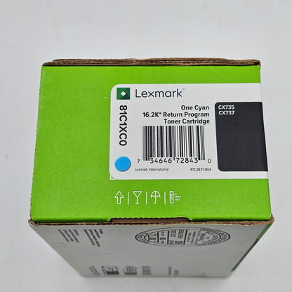 New Lexmark 81c1xk0 Cyan Toner Cartridge