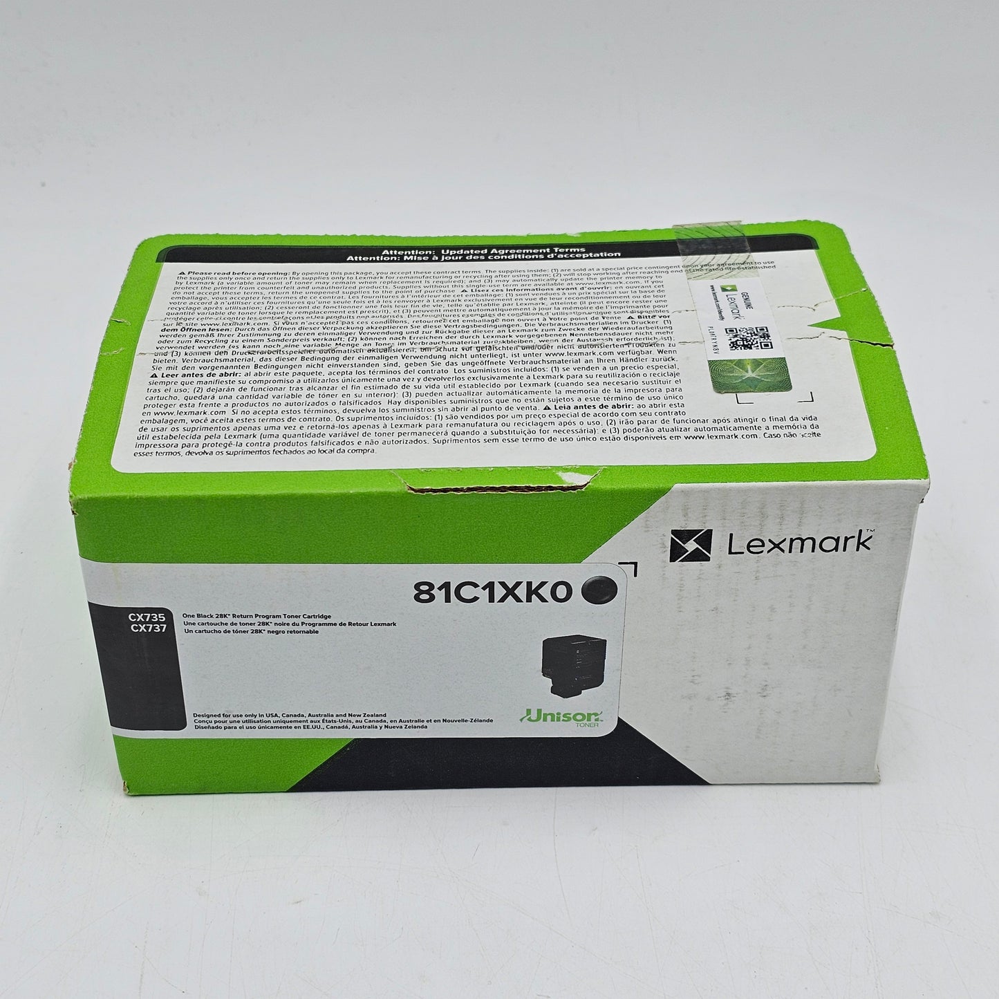 New Lexmark 81c1xco Cyan Toner Cartridge
